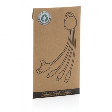 Logotrade corporate gifts photo of: RCS recycled plastic Ontario 6-in-1 round cable